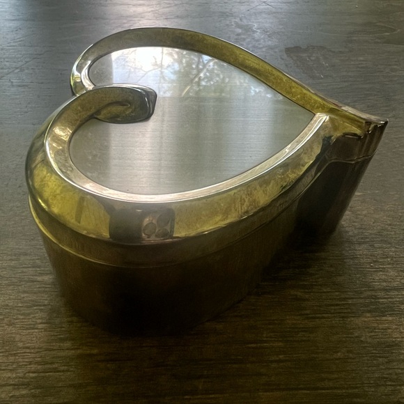 THINGS REMEMBERED Heart Shaped Jewelry Box Trinket Silverplate - Picture 3 of 7